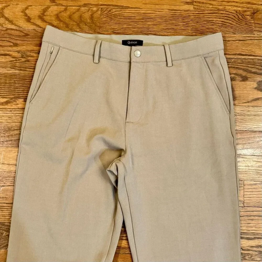 Quince Ultra Stretch 24/7 Smart Chino Pants. Tan. Size 32.